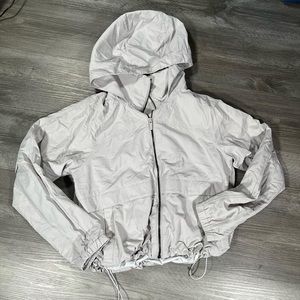 lululemon athletica Light Gray Hooded Windbreaker Jacket